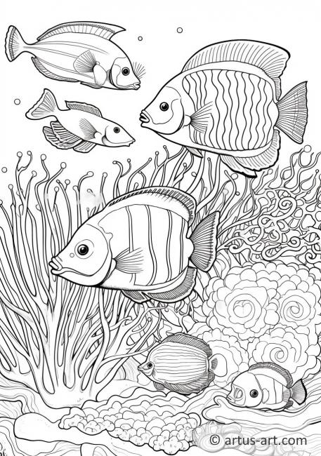 Page de coloriage de poissons tangs